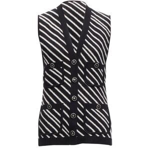 Chanel cashmere graphic stripes pocket vest jacket